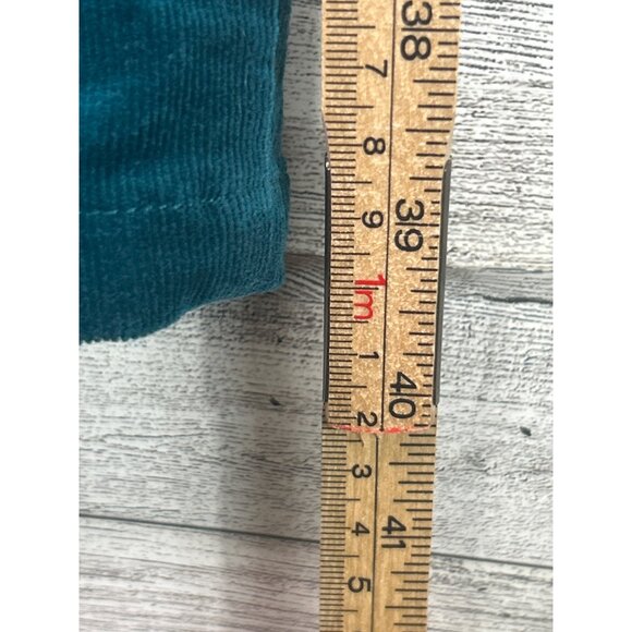 Lark Lane Womens Pants Size 12 Teal Corduroy Pull-On Straight Leg Stretch Velvet - Picture 4 of 9